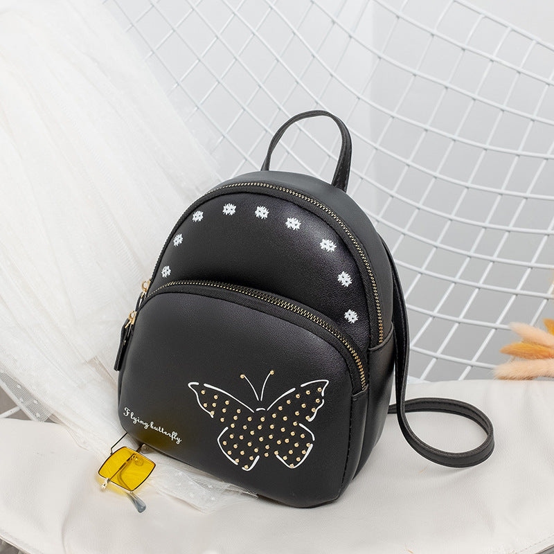 Wholesale Rivet Butterfly Decorative Shell PU Small Backpack